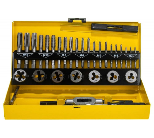 STAYER 32 предмета, легированная сталь, набор метчиков и плашек MaxCut Master