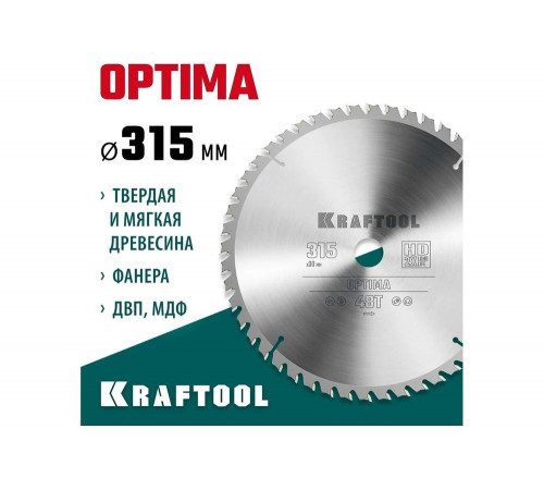 Диск пильный по дереву KRAFTOOL Optima 315x30 мм, 48Т 36951-315-30