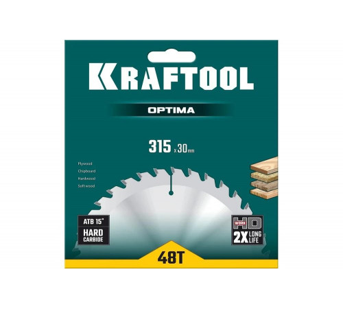 Диск пильный по дереву KRAFTOOL Optima 315x30 мм, 48Т 36951-315-30