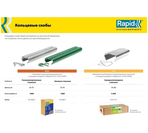 Кольцевые скобы для FP222 RAPID VR22 1600 шт. 40108810 Кольцевые скобы для FP222 RAPID VR22 1600 шт. 40108810