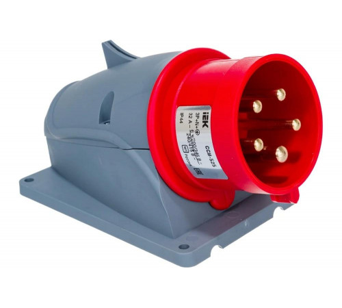 Стационарная вилка IEK ССИ-525 32А-6ч/200/346-240/415В 3Р+РЕ+N IP44 MAGNUM PSN52-032-5 Стационарная вилка IEK ССИ-525 32А-6ч/200/346-240/415В 3Р+РЕ+N IP44 MAGNUM PSN52-032-5