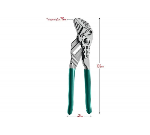 KRAFTOOL 180 мм, клещи переставные KNIX (Vise-Wrench) 22063 KRAFTOOL 180 мм, клещи переставные KNIX (Vise-Wrench) 22063