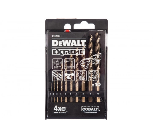 Набор сверл по металлу EX HSS-CO, 10 шт. DEWALT DT5935