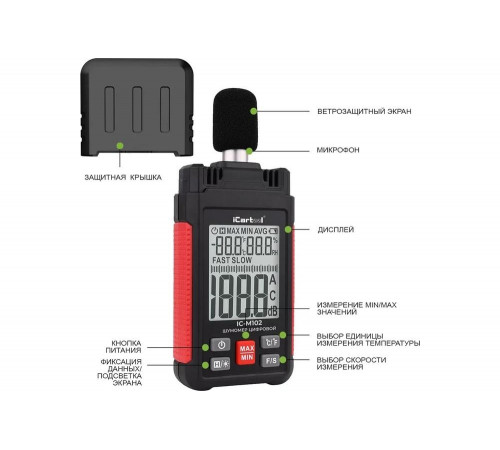 Цифровой шумомер iCarTool IC-M102 Цифровой шумомер iCarTool IC-M102