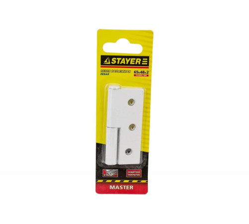 STAYER 65 x 48 x 2 мм, 1 шт., цвет белый, левая, петля разъемная 37613-65-2L Master STAYER 65 x 48 x 2 мм, 1 шт., цвет белый, левая, петля разъемная 37613-65-2L Master