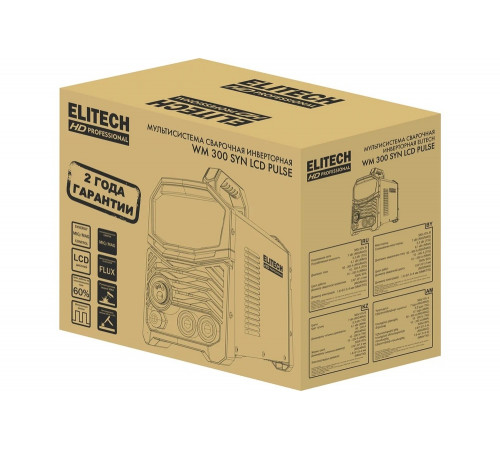 Инверторный сварочный аппарат Elitech HD WM 300 SYN LCD Pulse 204474 Инверторный сварочный аппарат Elitech HD WM 300 SYN LCD Pulse 204474