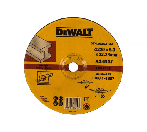 Круг обдирочный по металлу INDUSTRIAL 230х22,2 мм DEWALT DT42620Z
