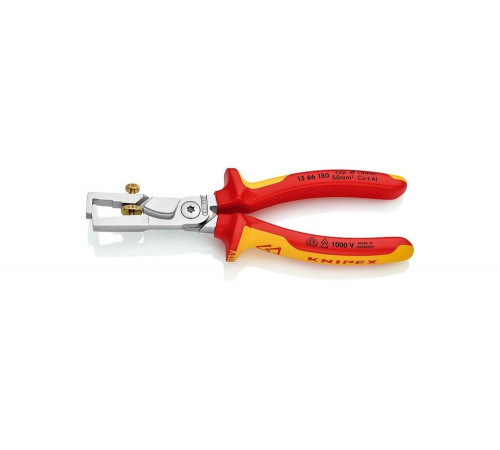 Стриппер-кабелерез KNIPEX StriX 2-в-1, для одно-многотонкожильного кабеля, VDE, L-180 мм KN-1366180 Стриппер-кабелерез KNIPEX StriX 2-в-1, для одно-многотонкожильного кабеля, VDE, L-180 мм KN-1366180