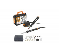 Гравировальная машинка WORX WX739.9 + Выжигатель WORX WX744.9, 20 В, 2 Ач, адаптер, ЗУ, кейс WX988