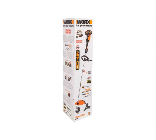 Бесщеточный аккумуляторный триммер WORX 40 В, 2х2.0 А*ч, двойное ЗУ 2x2A WG186E Бесщеточный аккумуляторный триммер WORX 40 В, 2х2.0 А*ч, двойное ЗУ 2x2A WG186E