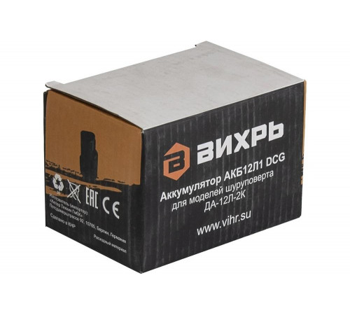 Аккумулятор АКБ12Л1 DCG (12 В; 2 Ач; Li-Ion) для ДА-12Л-2К Вихрь 71/8/73