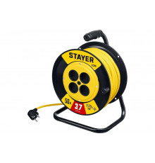 Силовой удлинитель на катушке STAYER S 225 ПВС 2x2.5 50м 3750Вт 55070-50