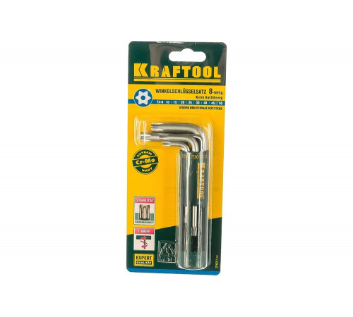 KRAFTOOL 8 шт., Cr-Mo, ключи имбусовые в наборе, короткие 27433-1_z01 KRAFTOOL 8 шт., Cr-Mo, ключи имбусовые в наборе, короткие 27433-1_z01