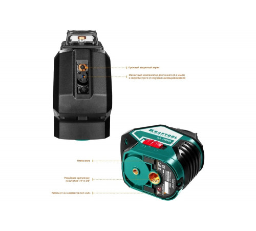 KRAFTOOL линейный лазерный нивелир с детектором в кейсе LL360 4 34645-4 Professional KRAFTOOL линейный лазерный нивелир с детектором в кейсе LL360 4 34645-4 Professional