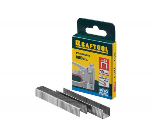 KRAFTOOL скобы тип 53 (A / 10 / JT21), 10 мм, 1000 шт., скобы супертвердые 31670-10 Pro