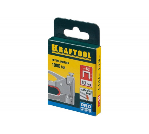 KRAFTOOL скобы тип 53 (A / 10 / JT21), 10 мм, 1000 шт., скобы супертвердые 31670-10 Pro