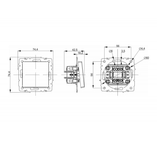 IEK Brite выключатель 0.075, 180мм, 102мм, 60мм, Арт. BR-V10-1-10-K37