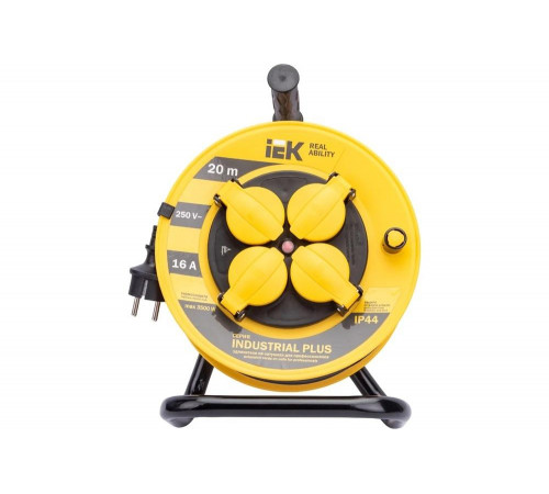 Удлинитель на катушке с термозащитой 4х20м УК20 3х1.5 IP44 IEK Industrial plus WKP15-16-04-20-44 280612 Удлинитель на катушке с термозащитой 4х20м УК20 3х1.5 IP44 IEK Industrial plus WKP15-16-04-20-44 280612