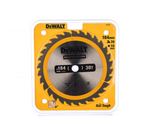 Пильный диск CONSTRUCT (184х16 мм; 30 ATB) DEWALT DT1940