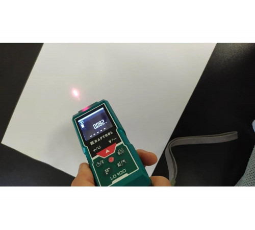KRAFTOOL дальность 5 см - 100 м, точность 1,5 мм, лазерный дальномер LD-100 34765 KRAFTOOL дальность 5 см - 100 м, точность 1,5 мм, лазерный дальномер LD-100 34765