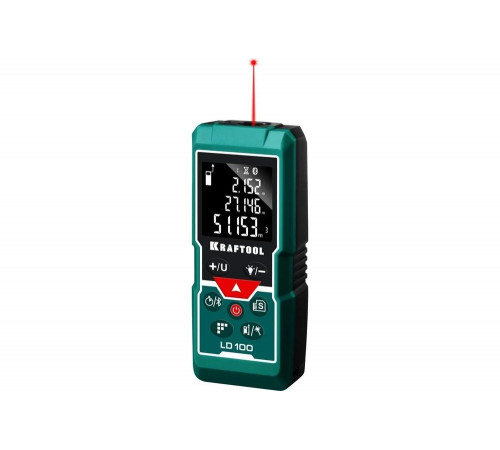 KRAFTOOL дальность 5 см - 100 м, точность 1,5 мм, лазерный дальномер LD-100 34765 KRAFTOOL дальность 5 см - 100 м, точность 1,5 мм, лазерный дальномер LD-100 34765