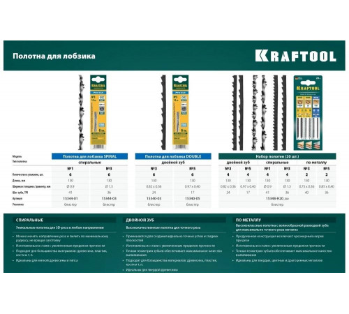 KRAFTOOL 130x300 мм, лобзик ручной хромированный Aligator 15260