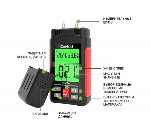 iCarTool IC-M104: точный измеритель влажности древесины