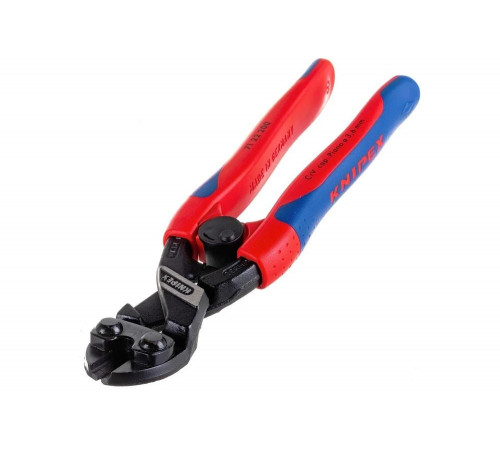 Болторез Knipex, CoBolt, компактный, с пружиной, голова 20 градусов, 200 мм, черный, 2К ручки, KN-7122200SB