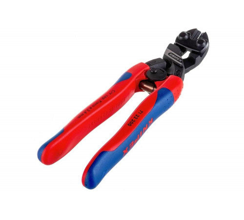Болторез Knipex, CoBolt, компактный, с пружиной, голова 20 градусов, 200 мм, черный, 2К ручки, KN-7122200SB