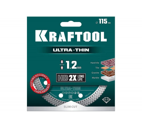 Ультратонкий алмазный диск Ultra-Thin 115x22.2x1.2 мм KRAFTOOL 36685-115 Ультратонкий алмазный диск Ultra-Thin 115x22.2x1.2 мм KRAFTOOL 36685-115