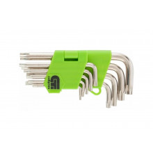 Набор коротких имбусовых ключей Tamper-Torx, 9 шт: TT T10-T50, 45Х, никель СИБРТЕХ 12321