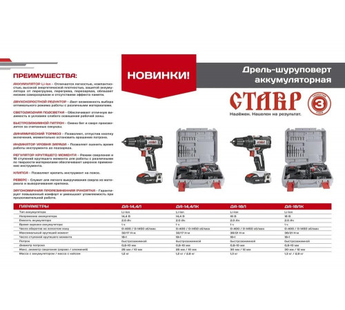 Аккумуляторная дрель-шуруповерт Ставр 9020100353 Аккумуляторная дрель-шуруповерт Ставр 9020100353