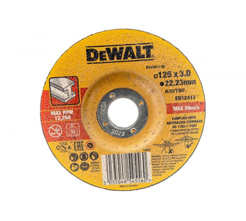 Круг отрезной по металлу (125x22.2x3 мм) DEWALT DT43911