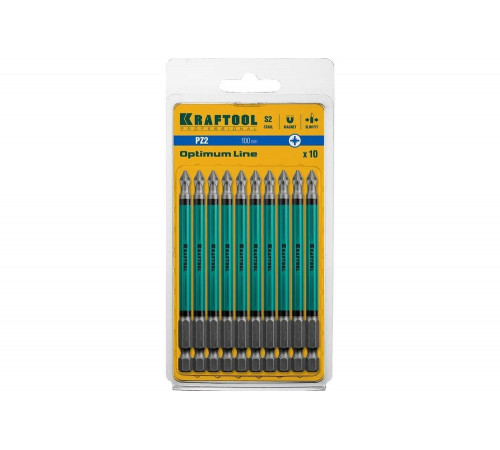 KRAFTOOL PZ2, 100 мм, 10 шт., Cr-Mo сталь, набор бит Optimum Line 26124-2-100-10 KRAFTOOL PZ2, 100 мм, 10 шт., Cr-Mo сталь, набор бит Optimum Line 26124-2-100-10
