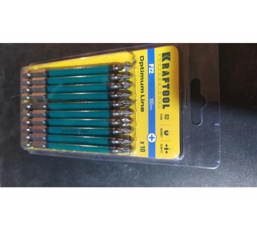 KRAFTOOL PZ2, 100 мм, 10 шт., Cr-Mo сталь, набор бит Optimum Line 26124-2-100-10 KRAFTOOL PZ2, 100 мм, 10 шт., Cr-Mo сталь, набор бит Optimum Line 26124-2-100-10