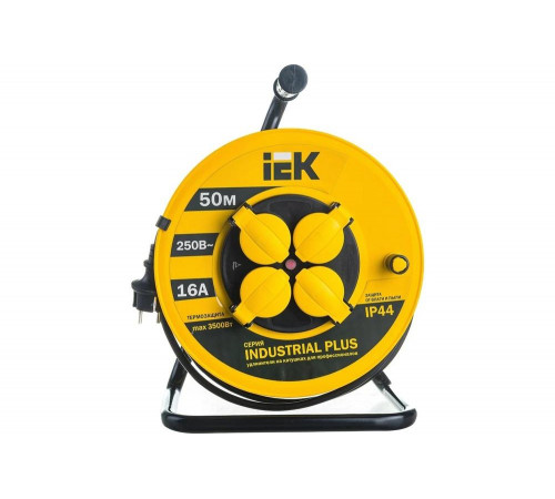 Удлинитель на катушке с термозащитой 4х50м УК50 3х1.5 IP44 IEK Industrial plus WKP15-16-04-50-44 280615 Удлинитель на катушке с термозащитой 4х50м УК50 3х1.5 IP44 IEK Industrial plus WKP15-16-04-50-44 280615