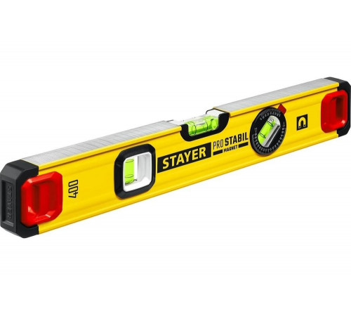 STAYER 400 мм, 3 глазка, точность 0.5 мм/м, уровень магнитный PRO STABIL MAGNET 3480-040