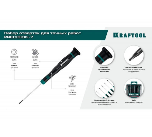 Набор отверток KRAFTOOL Precision 7 предметов 25686 Набор отверток KRAFTOOL Precision 7 предметов 25686