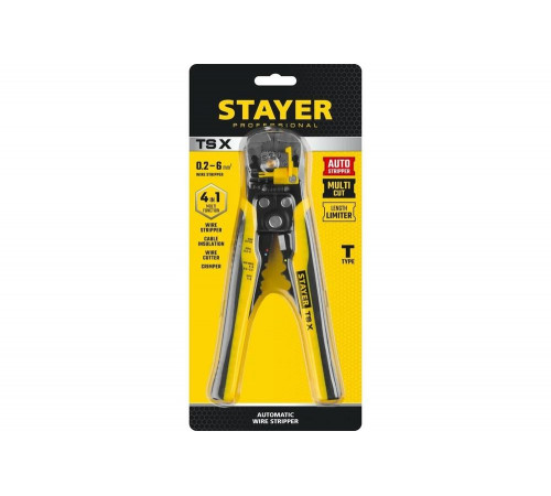 STAYER 0.2-6 мм², стриппер автоматический многофункциональный TS-X 22655 Professional STAYER 0.2-6 мм², стриппер автоматический многофункциональный TS-X 22655 Professional