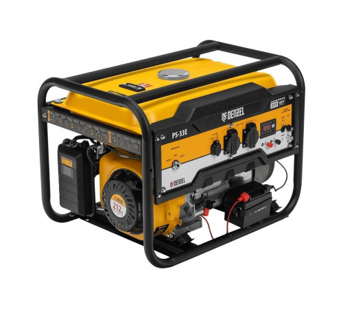 Бензиновый генератор Denzel PS-33E, 3,3 кВт, 230В, 15 л, электростартер 94537