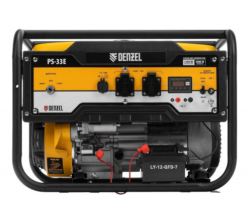 Бензиновый генератор Denzel PS-33E, 3,3 кВт, 230В, 15 л, электростартер 94537