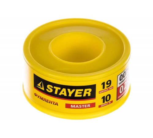 STAYER толщина 0,075 мм, плотность 0,25 г/см3, ширина 19 мм, фум лента 12360-19-025 STAYER толщина 0,075 мм, плотность 0,25 г/см3, ширина 19 мм, фум лента 12360-19-025