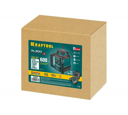 KRAFTOOL ротационный лазерный нивелир в кейсе RL600 34600_z01 Professional KRAFTOOL ротационный лазерный нивелир в кейсе RL600 34600_z01 Professional
