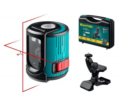 KRAFTOOL линейный лазерный нивелир с держателем в кейсе CL-20 5 34700-5 Professional KRAFTOOL линейный лазерный нивелир с держателем в кейсе CL-20 5 34700-5 Professional