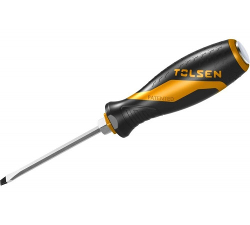 Шлицевая отвертка TOLSEN GRIPro Slotted 5.5 мм, 75 мм, силовая TT20111 Шлицевая отвертка TOLSEN GRIPro Slotted 5.5 мм, 75 мм, силовая TT20111