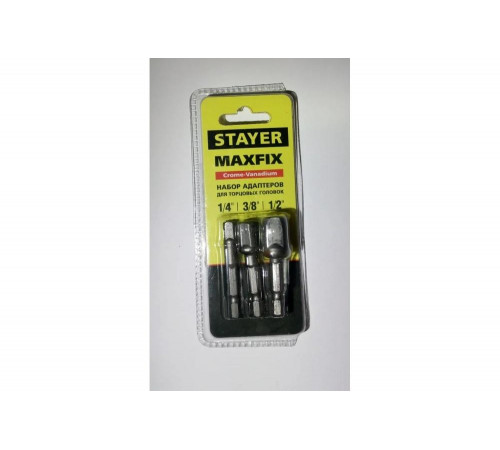 STAYER  Maxfix 50 мм, 3 шт, Адаптеры для торцовых головок (26656-H3)