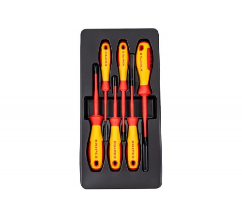 Набор отвёрток KNIPEX VDE, тонкие, 6 предметов, SL2.5/4, PlusMinus PH/S PZ/S 1/2 KN-002012V05 Набор отвёрток KNIPEX VDE, тонкие, 6 предметов, SL2.5/4, PlusMinus PH/S PZ/S 1/2 KN-002012V05