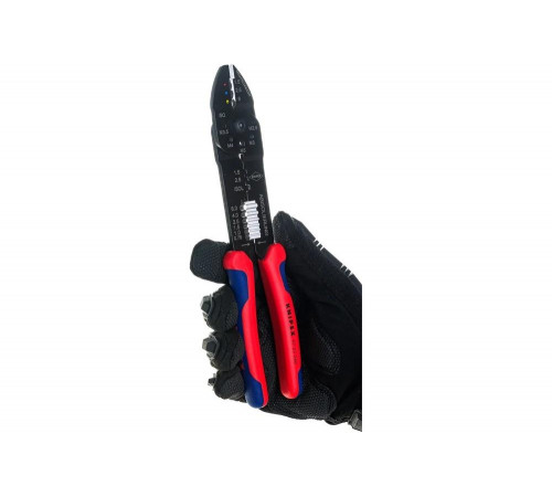 Пресс-клещи для резки и зачистки кабеля KNIPEX 3 гнезда KN-9722240SB Пресс-клещи для резки и зачистки кабеля KNIPEX 3 гнезда KN-9722240SB