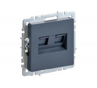 Двойная компьютерная розетка rj45 IEK Brite рк10-2-брм категория 5e, маренго BR-K20-1-K35