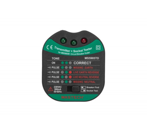 Тестер розеток, детектор автоматов Mastech MS5905RTD 13-1265